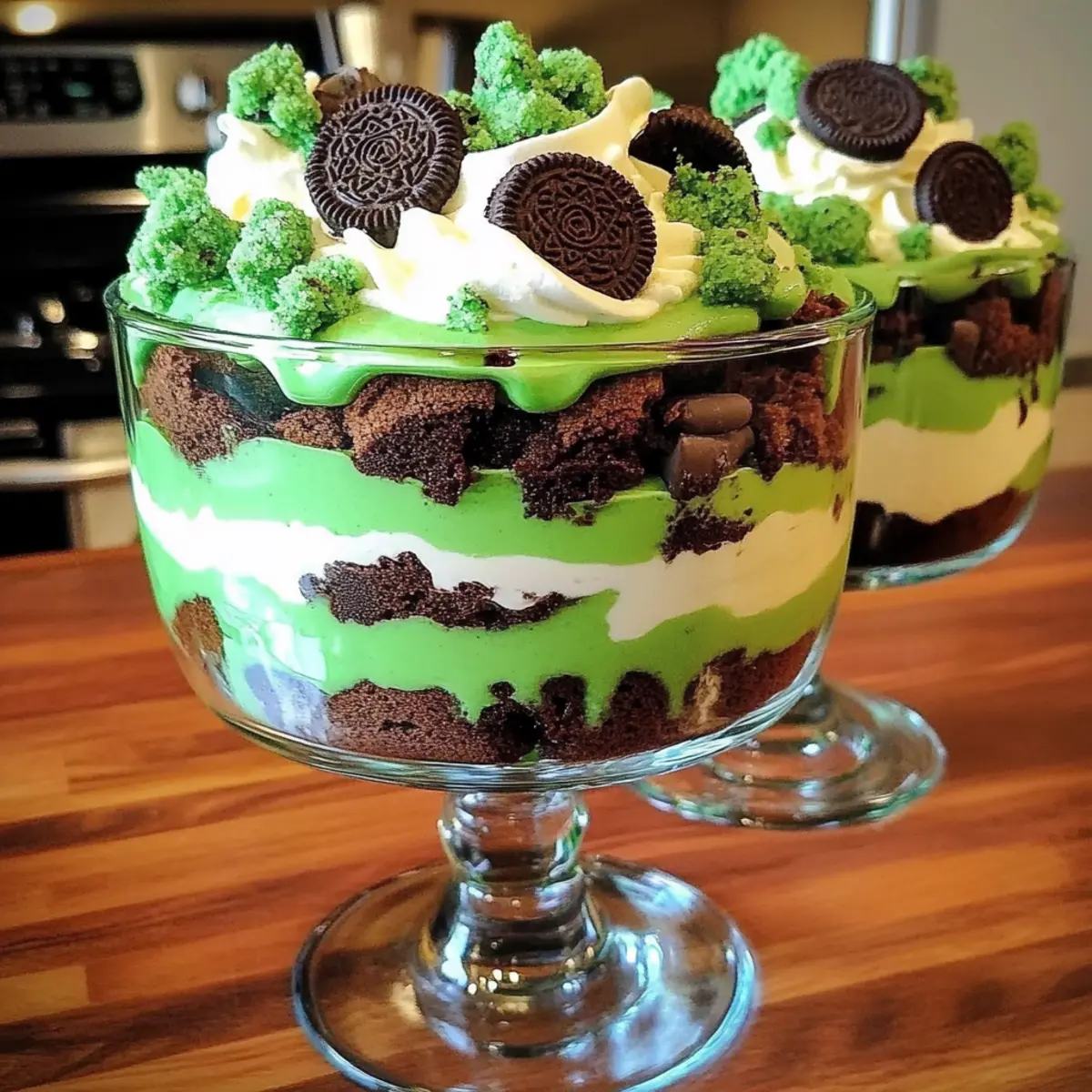 St. Patrick’s Day Brownie Trifle