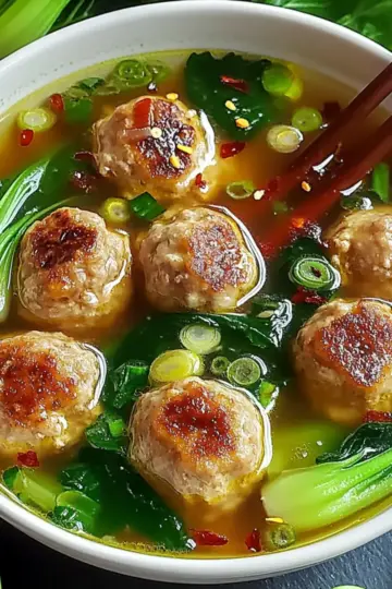Ginger Chicken Meatball Soup