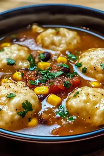 Tamale Soup with Tamale Dumplings