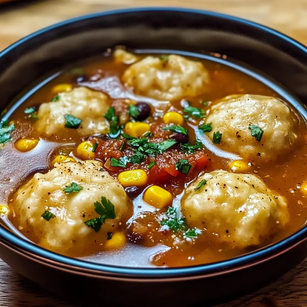 Tamale Soup with Tamale Dumplings