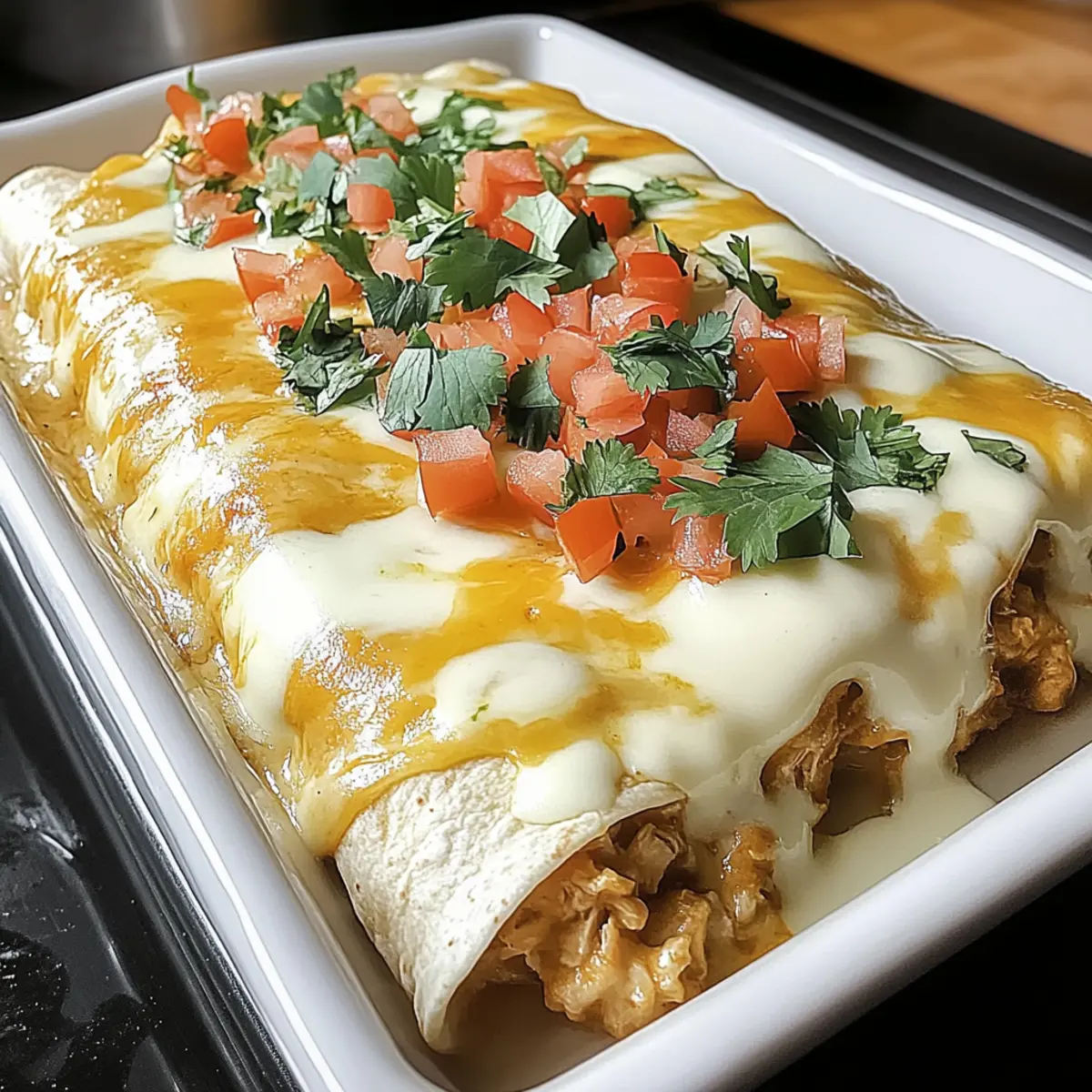 Creamy Queso Chicken Enchiladas