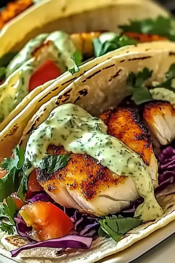 Fish Tacos Lime Crema