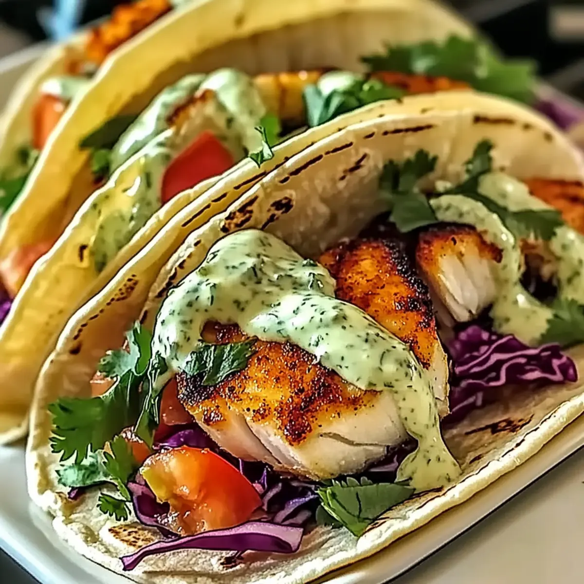 Fish Tacos Lime Crema