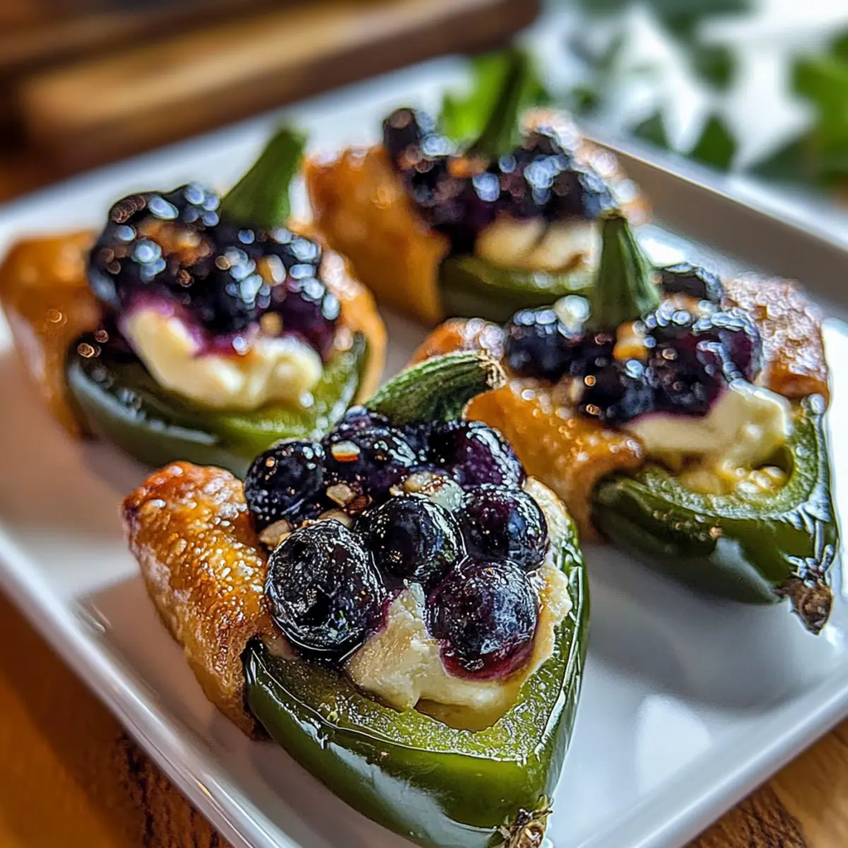 Spicy Blueberry Brie Jalapeño Poppers