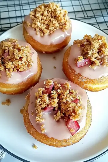 Rhubarb Crumble Streusel Donuts