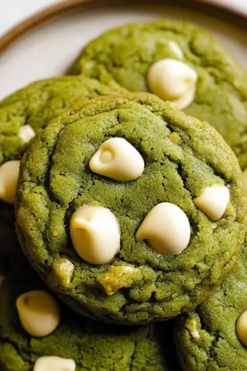 Chewy Matcha White Chocolate Chip Cookies