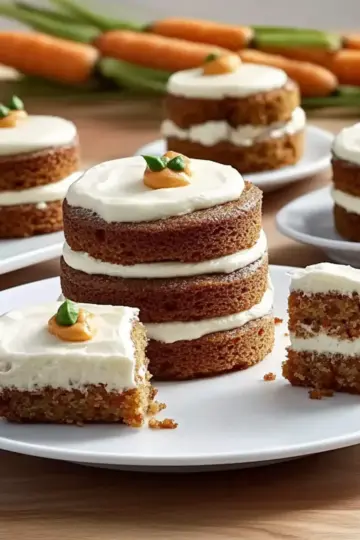 Carrot Cake Mini Stacks with Cream Cheese Frosting