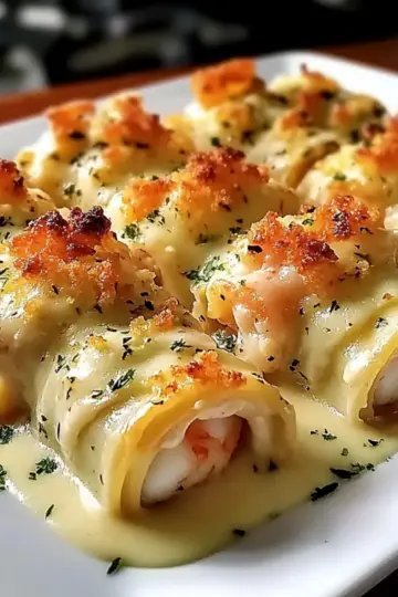 Creamy Garlic Parmesan Shrimp Roll-Ups
