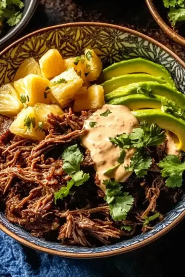 Crockpot Chipotle Pineapple Pot Roast Bowl