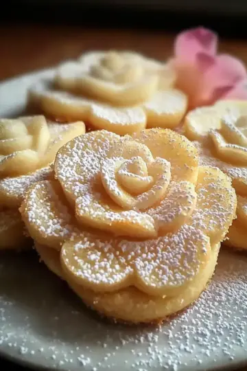 Vanilla Rose Shortbread Cookies