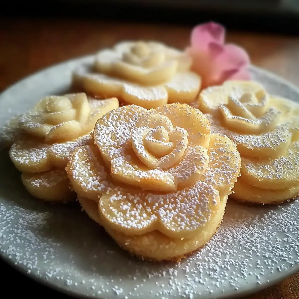 Vanilla Rose Shortbread Cookies