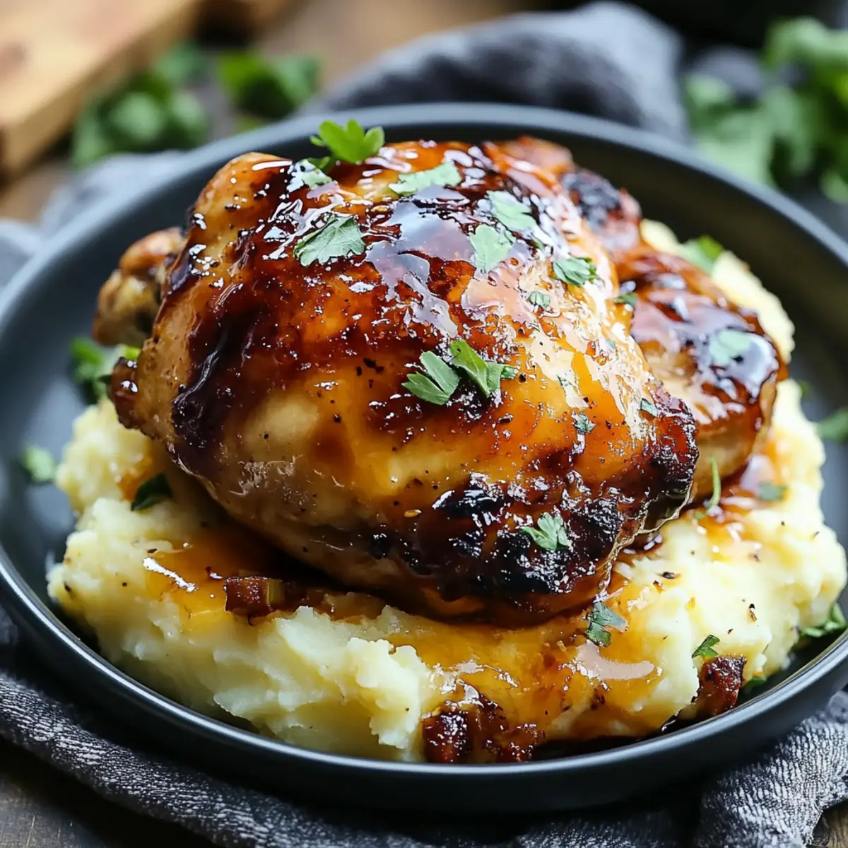 Chipotle Honey Chicken Thighs With Smoked Gouda Mashed Potatoes