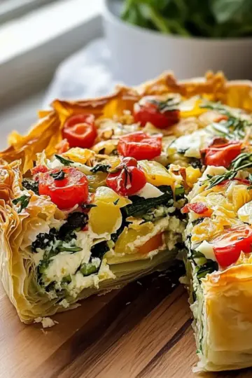 Vegetable Phyllo Breakfast Bake