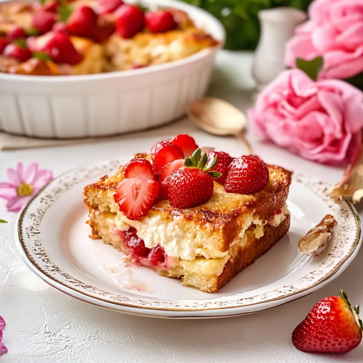 Strawberry Cream Cheese French Toast Bake