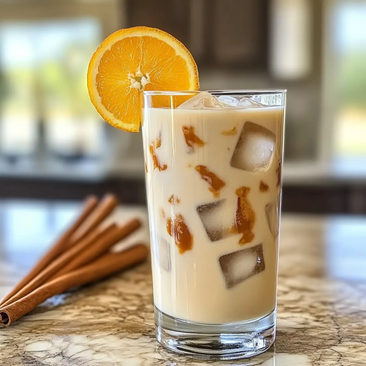 Iced Orange Cinnamon Milk Tea