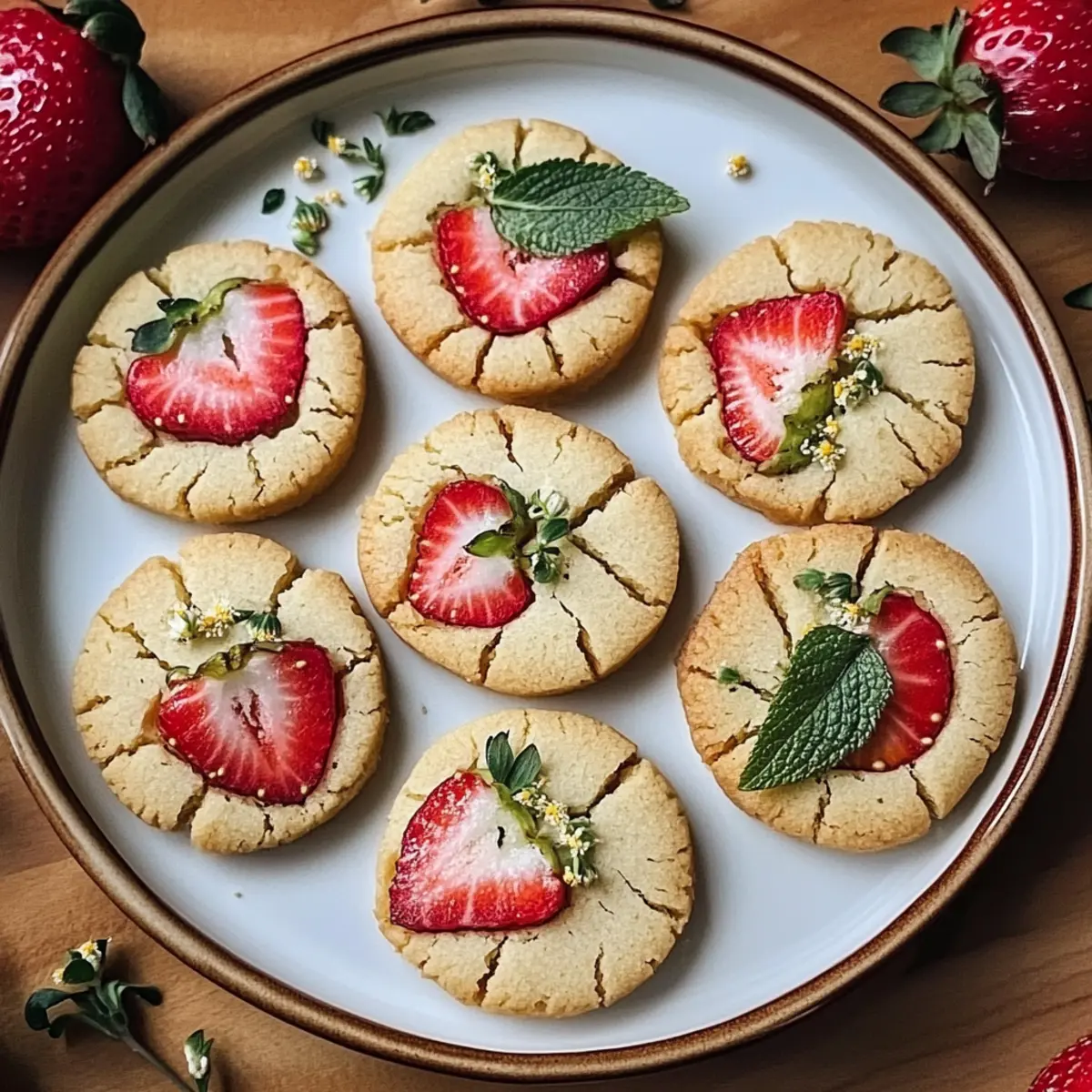 Strawberry Chamomile Shortbread Cookies