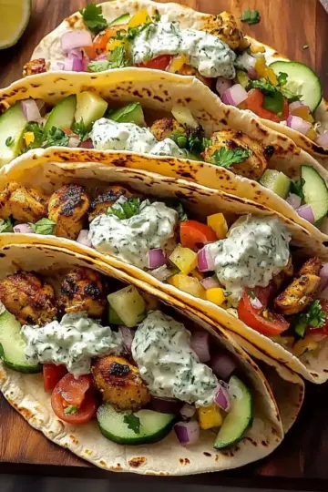 Grilled Mediterranean Chicken Tacos