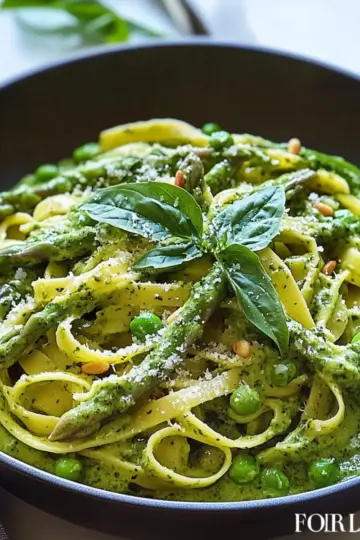 Fettuccine With Creamy Spinach Sauce