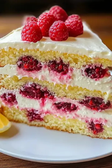 Moist Lemon Raspberry Cake