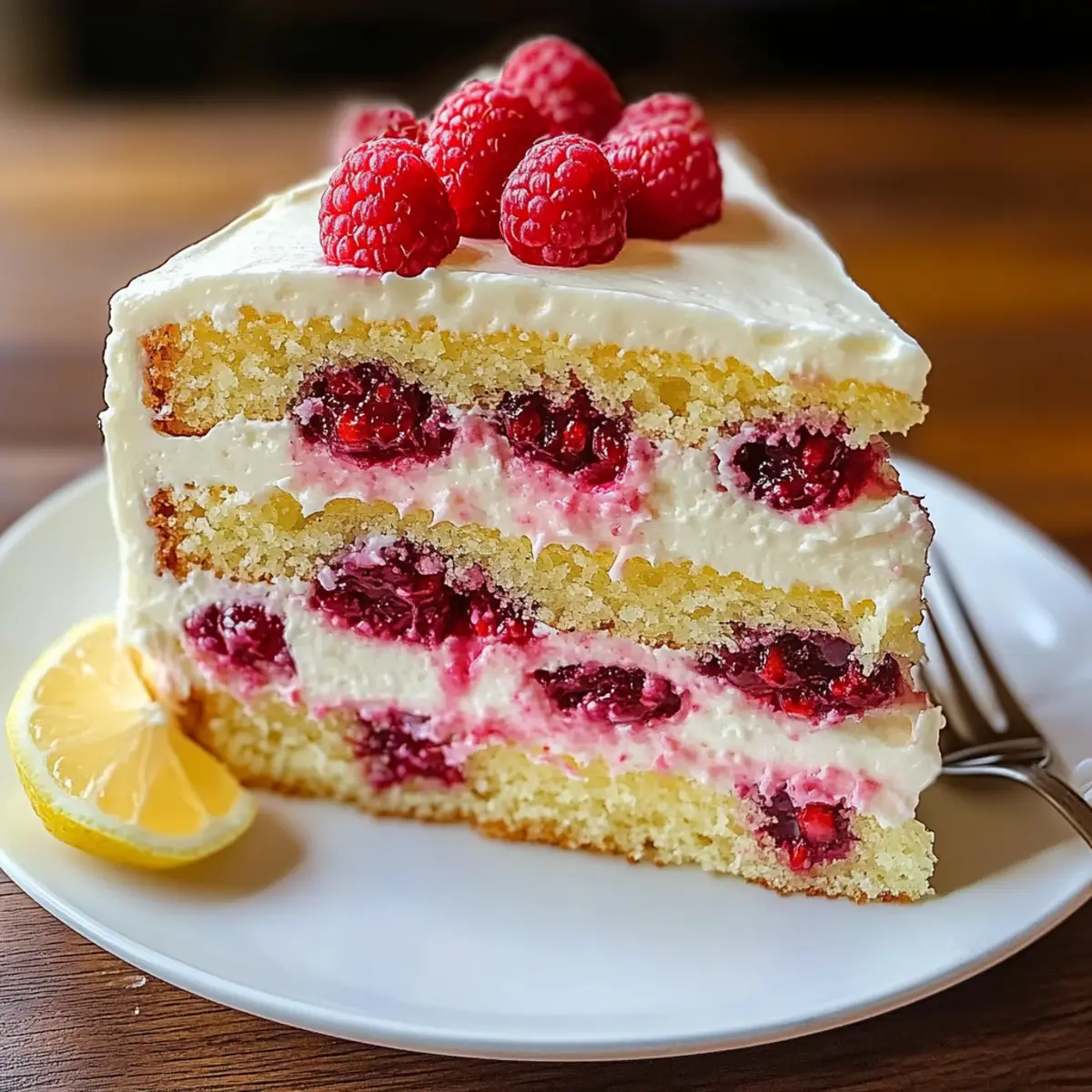 Moist Lemon Raspberry Cake