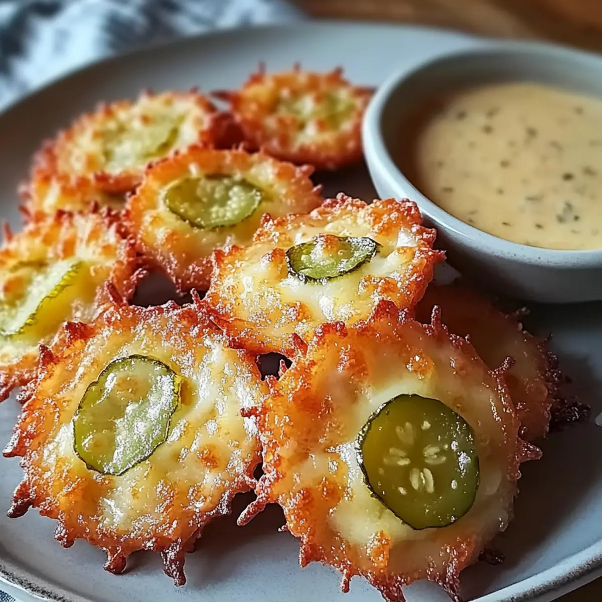 Crispy Pickle Cheese Bites