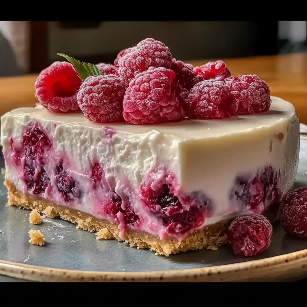 Creamy Raspberry Rose Cheesecake
