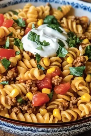Taco Pasta Salad with Doritos