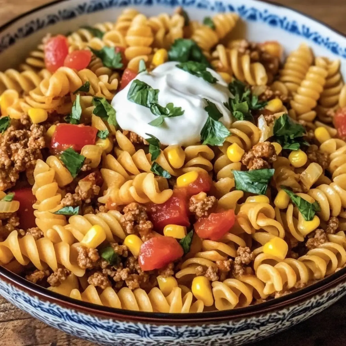 Taco Pasta Salad with Doritos