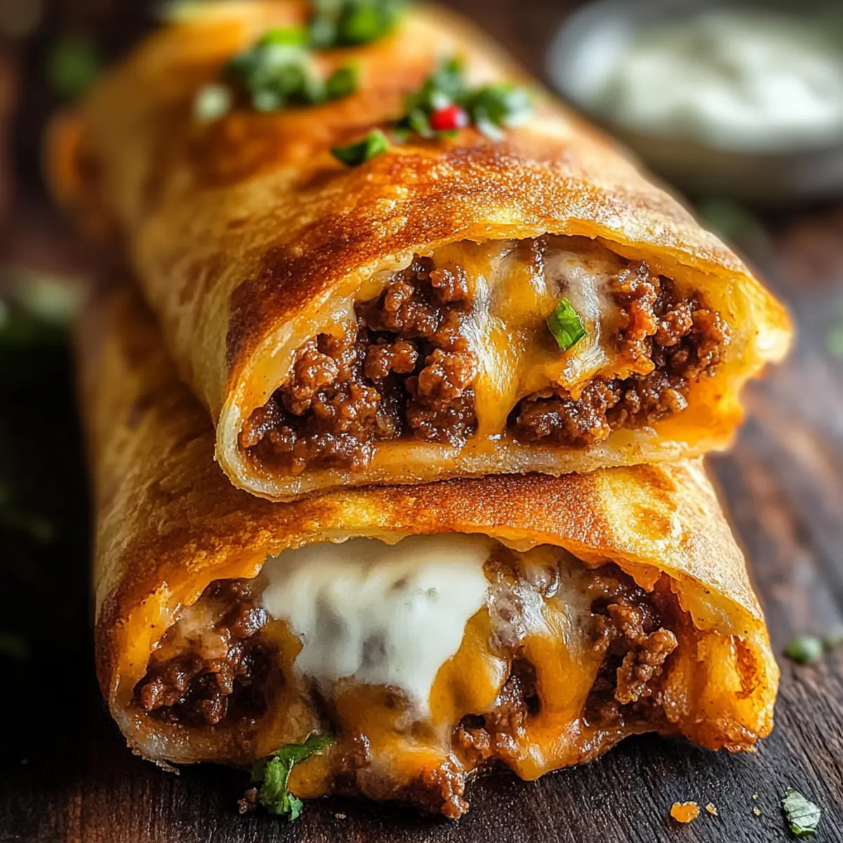 Beef and Cheese Chimichangas Recipe