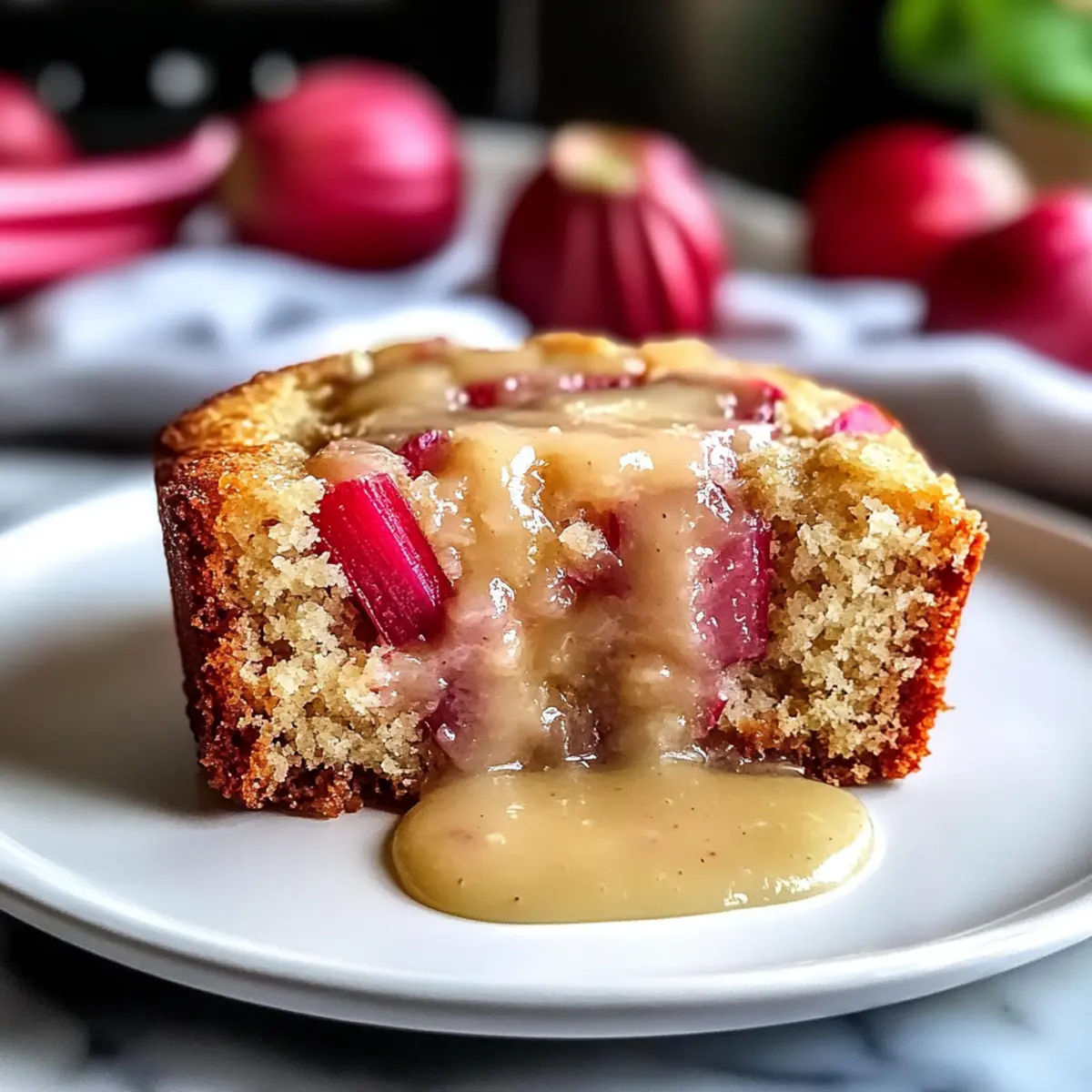 Rhubarb Cake with Butter Sauce