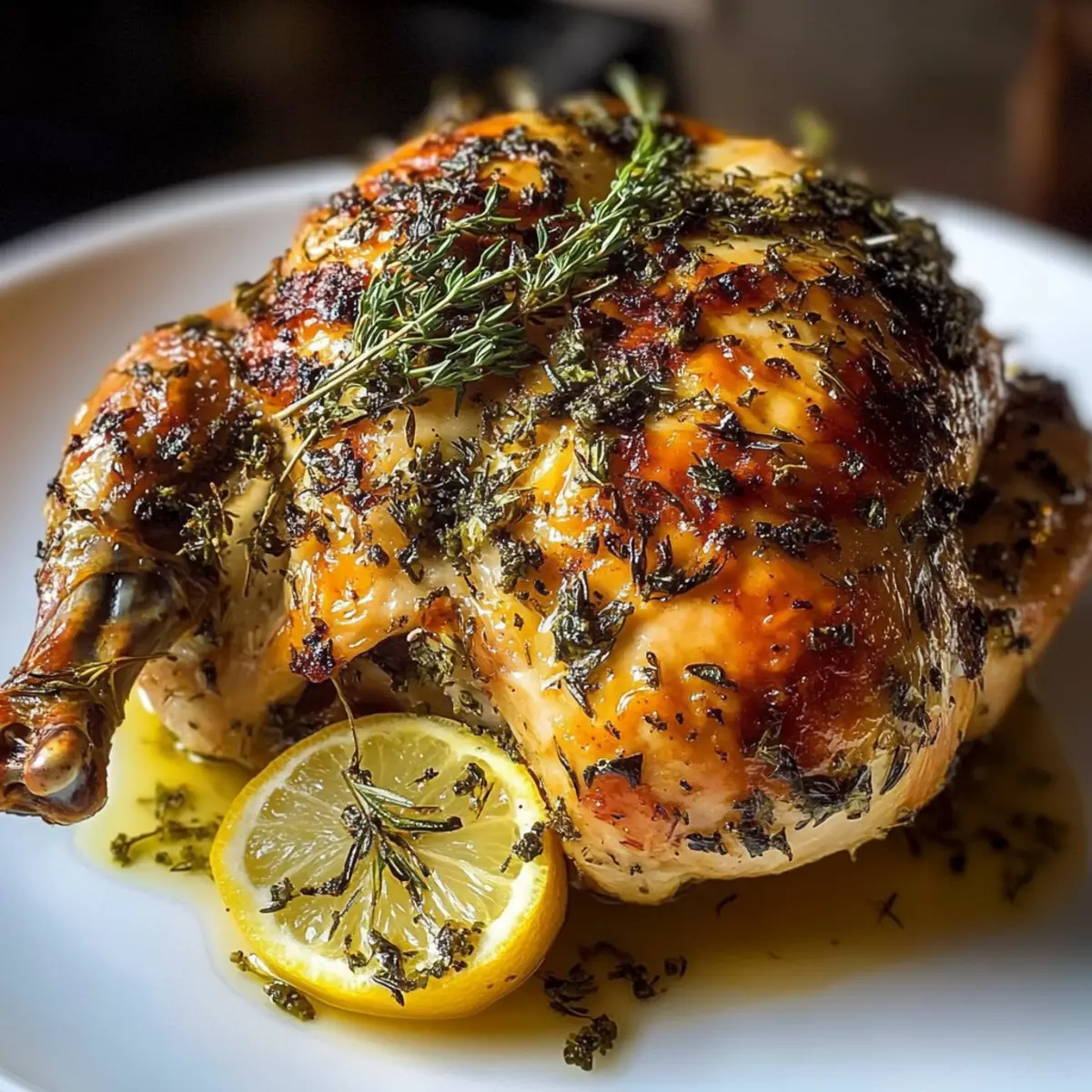 Garlic Herb Butter Roast Chicken