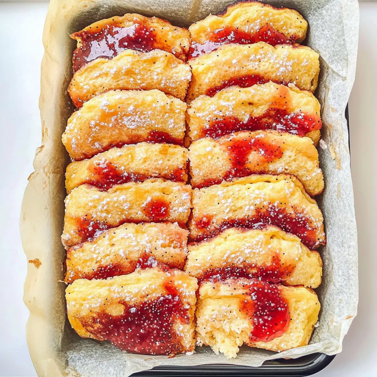 Vanilla Cream and Strawberry Jam Streusel Buns