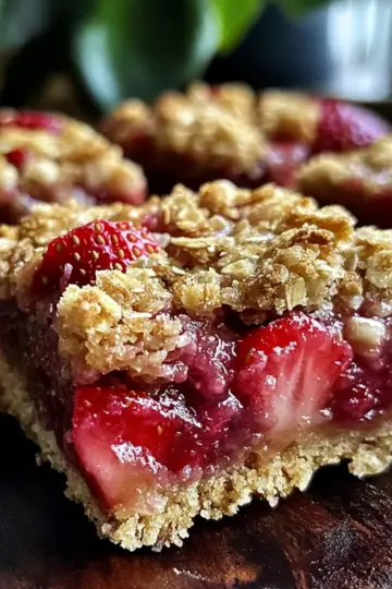 Strawberry Rhubarb Crisp Bars