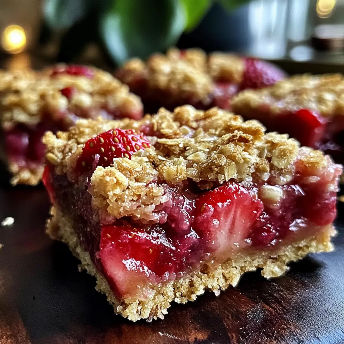 Strawberry Rhubarb Crisp Bars