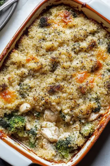 Cheesy Chicken and Broccoli Quinoa Bake