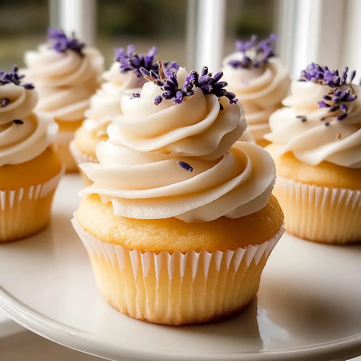 Lavender Vanilla Cupcakes with Honey Buttercream