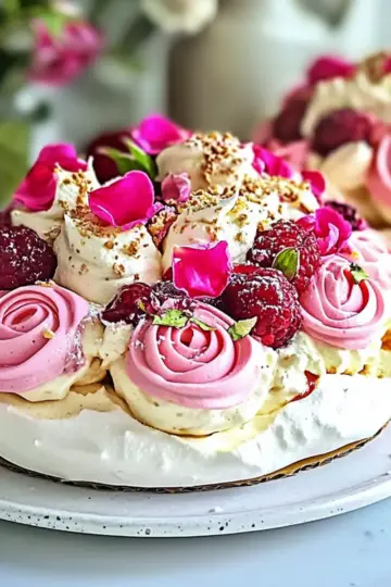 Rose Pavlova Cakes