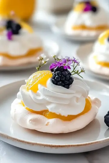 Mini Lemon Curd Pavlovas