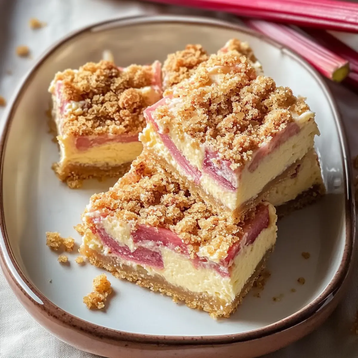 Rhubarb Cheesecake Squares
