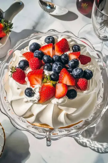 Pavlova with Berries Cream