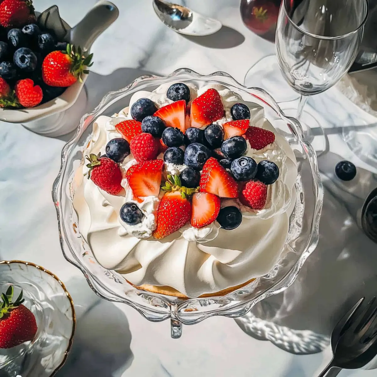 Pavlova with Berries Cream