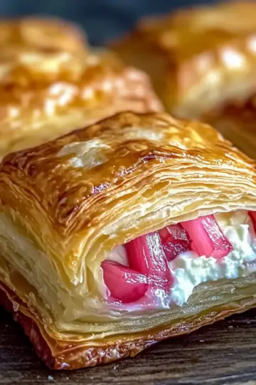 Rhubarb Cream Cheese Puff Pastries