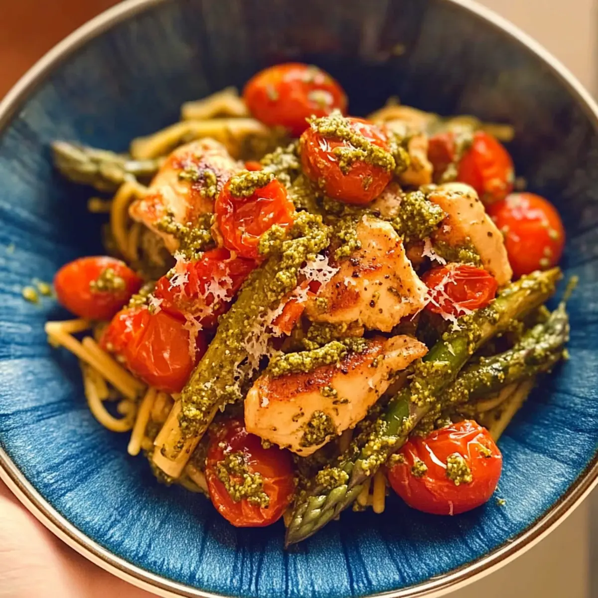 Creamy Pesto Chicken With Roasted Tomatoes