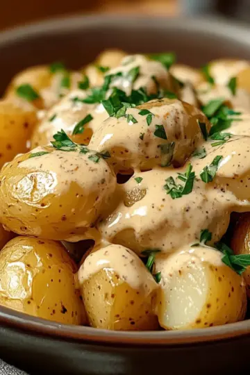 Garlic Cream Baby Potatoes