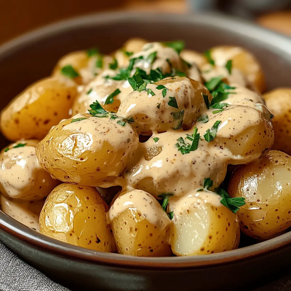 Garlic Cream Baby Potatoes