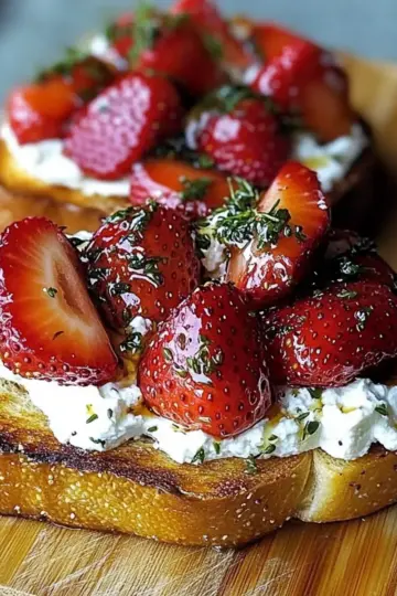Roasted Strawberry Whipped Ricotta Toast