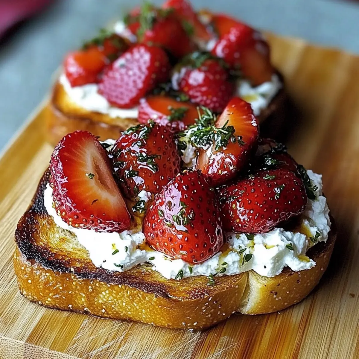 Roasted Strawberry Whipped Ricotta Toast