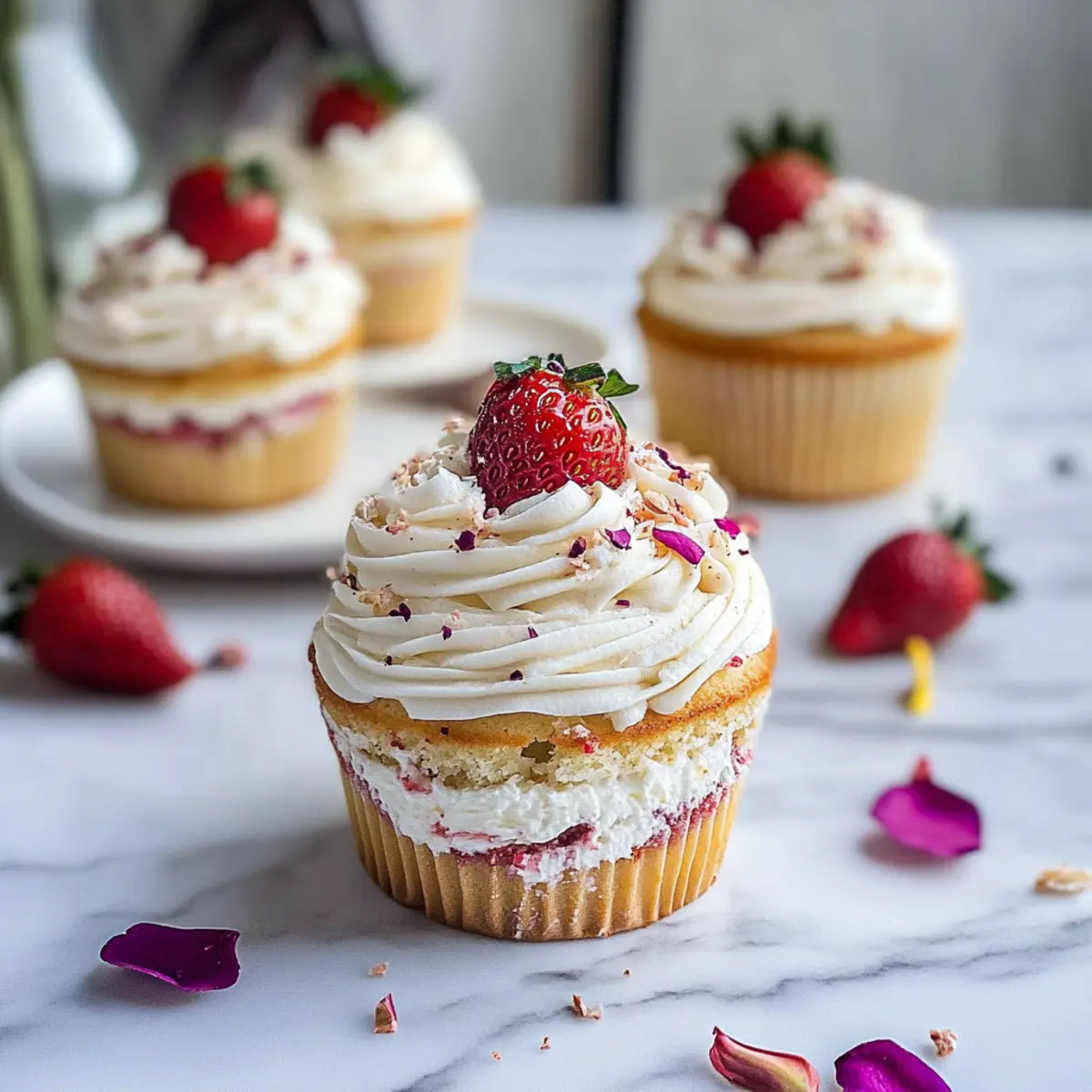 Vegan Cardamom Rose Cupcakes