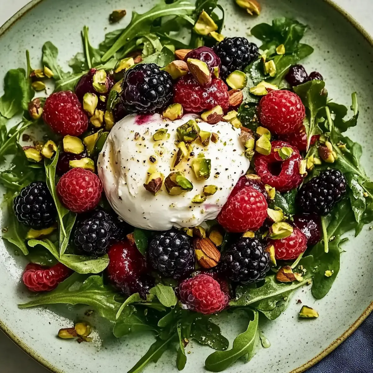 Burrata Salad with Summer Berries & Pistachios
