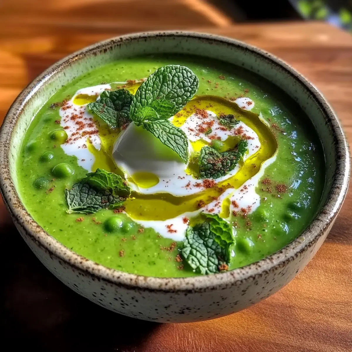 Fresh Spring Pea and Mint Soup